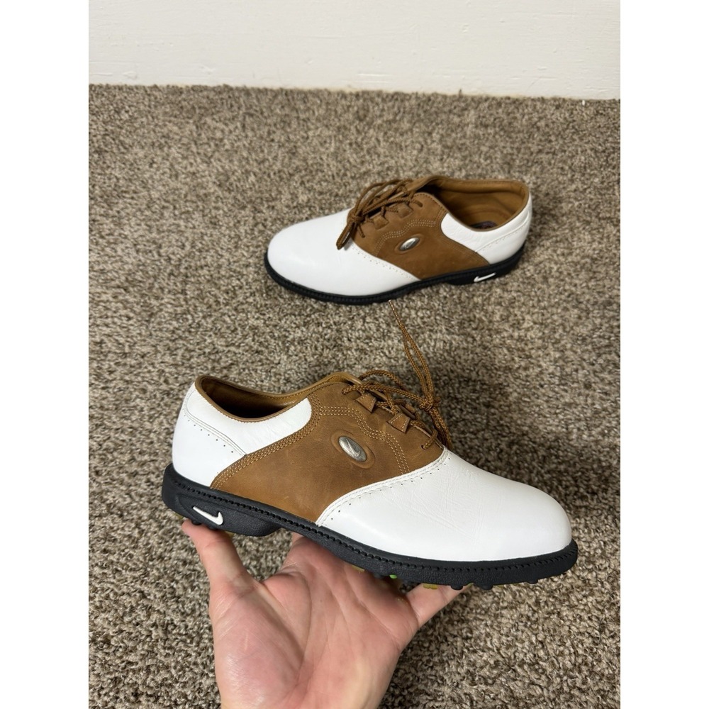 Nike Womens Zoom Air Golf Sneakers White Brown 192046 Spikes Sz 7.5 NEW